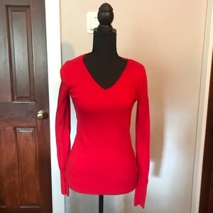 🍒 Cherry Red Mossimo V-Neck Sweater (XS)